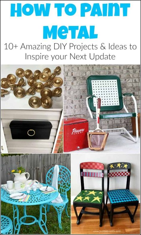 Painted Metal Chairs Ideas, Paint For Metal Surfaces, How To Paint On Metal, How To Paint Metal Furniture, Painting Metal Outdoor Furniture, Painting Rusted Metal, Painted Metal Chairs, Painting Rusty Metal, How To Paint Metal