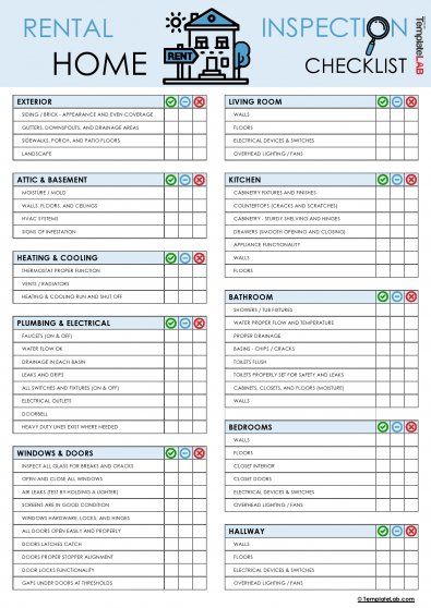 Download Rental Home Inspection Checklist - TemplateLab.com Rental Inspection Checklist, Make Ready Checklist Apartment, Rental Property Checklist, Property Maintenance Checklist, Property Management Checklist, Rental Property Management Template, Landlord Checklist, House Inspection Checklist, Rental Checklist