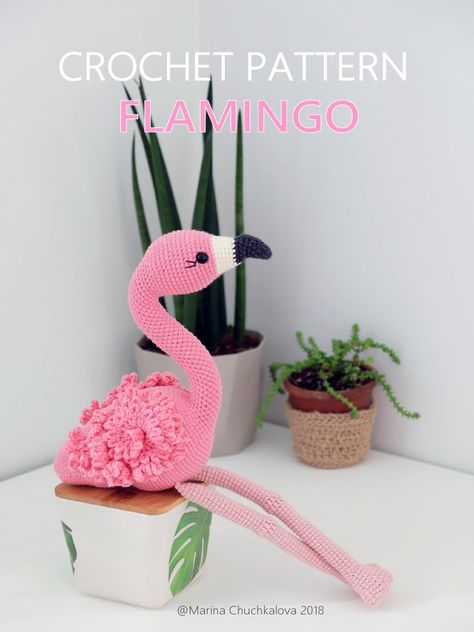 Crochet Flamingo, Crochet Mermaid, Flamingo Pattern, Bobble Stitch, Yarn Tail, Fabric Yarn, Double Crochet Stitch, Single Crochet Stitch, Yarn Art