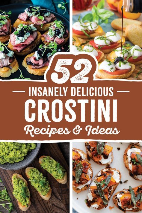 Check out 52 of the best crostini and bruschetta recipes — so you can have easy appetizers for every week of the year! With summer, fall, winter, and spring ideas for toppings and combinations, you’l never get bored with these tasty toasts and canapés! Mellow Mushroom Bruschetta Recipe, Winter Crostini, Mushroom Bruschetta Recipe, Bruschetta Recipes, Caviar Appetizers, Blueberry Goat Cheese, Summer Appetizers Easy, Yorkshire Pudding Recipes, Crostini Appetizers