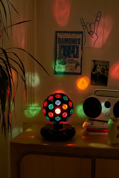 disco ball Disco Aesthetic, Disco Ball Light, Disco Decorations, Tabletop Design, 80s Disco, Ball Aesthetic, Ball Lamps, Disco Lights, Room Goals