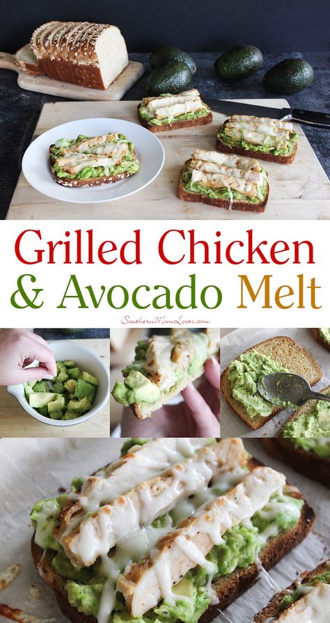 Chicken Avocado Melt, Grilled Chicken Avocado, Avocado Dessert, Health Dinner, Dandelion Recipes, Chicken Avocado, Health Dinner Recipes, Idee Pasto Sano, Avocado Recipes