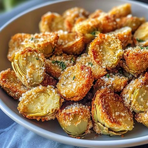 Crispy Parmesan Artichoke Hearts Canned Artichoke Recipes, Parmesan Artichoke, Parmesan Zucchini Bites, Canned Artichoke, Artichoke Appetizer, Artichoke Heart Recipes, Canned Artichoke Hearts, Artichoke Recipes, All Recipes