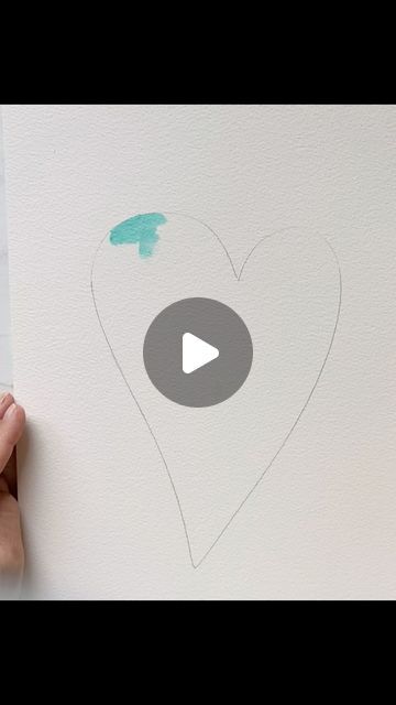 Watercolour Heart, Watercolor Videos, Watercolor Video, Watercolor Heart, Happy Art, Watercolor Paint, Heart Gifts, Heart Art, Flower Heart