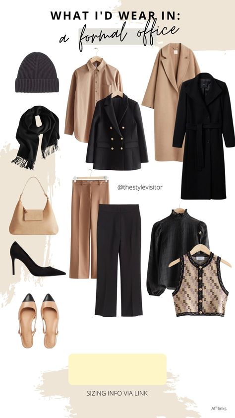 Beige And Black Work Outfit, Black And Beige Outfits For Women, Beige Office Outfit, Workwear Women Office, Black Beige Outfit, Beige Black Outfit, Beige And Black Outfit, Office Outfits Black Women, Black And Beige Outfit