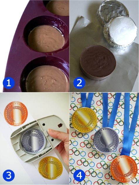 Bird's Party Blog - Party Supplies, Party Printables, Custom Paper Goods, Stationery and Party Crafts Chocolate Medals, Make Your Own Chocolate, Gymnastics Party, Olympic Party, Diy Chocolate, Bird Party, Olympic Medals, Sports Party, Custom Paper