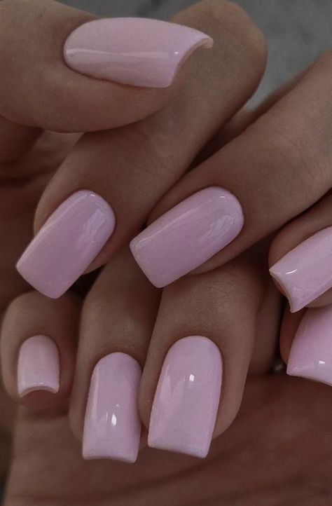 Short Matte Pink Nails, Lightest Pink Nails, Nail Ideas Acrylic Light Pink, Pale Pink Acrylics, Short Pastel Pink Nails, Pale Pink Nails With Design, Baby Pink Valentines Nails, Pastel Nails Pink, Baby Pink Nails Ideas