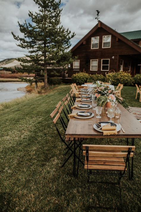 Mountain Reception, Sawtooth Mountains, Small Backyard Wedding, Elopement Reception, Cabin Wedding, Idaho Wedding, Camp Wedding, Colorado Elopement, Mountain Elopement