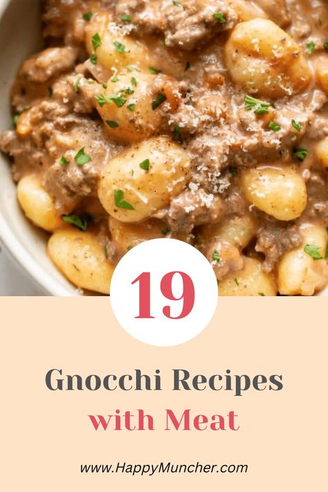 Gnocchi Main Dish Recipes, Gnocchi Recipes With Meat, Packaged Gnocchi Recipes, Ground Pork Gnocchi Recipes, Gnocchi Meat Sauce, Authentic Italian Gnocchi Recipes, Taco Gnocchi Recipes, Gnocchi Recipes With Ground Beef, How To Make Gnocchi Recipes