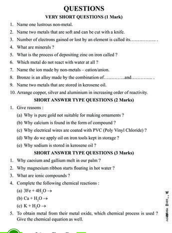 Class 10 Science Metals and Non Metals Notes, Important Questions & Practice Paper Metals And Non Metals Science Notes, Metals And Non Metals Class 10, Metals And Non Metals Notes, Class 9 Science Notes, Class 10 Science Notes, Trigonometry Worksheets, Study Time Table, Class 10 Science, Sample Question Paper