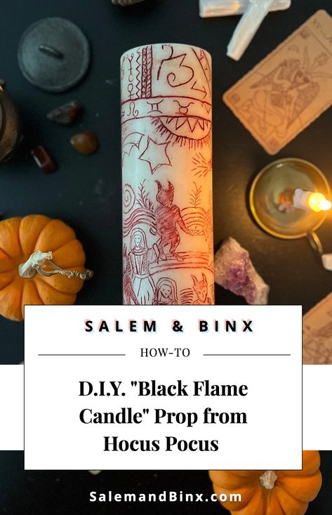 Hocus Pocus Decor Diy, Diy Black Flame Candle, Hocus Pocus Black Flame Candle, Hocus Pocus Candle, Hocus Pocus Decorations, Hocus Pocus Party, The Sanderson Sisters, Black Flame Candle, Flame Candle