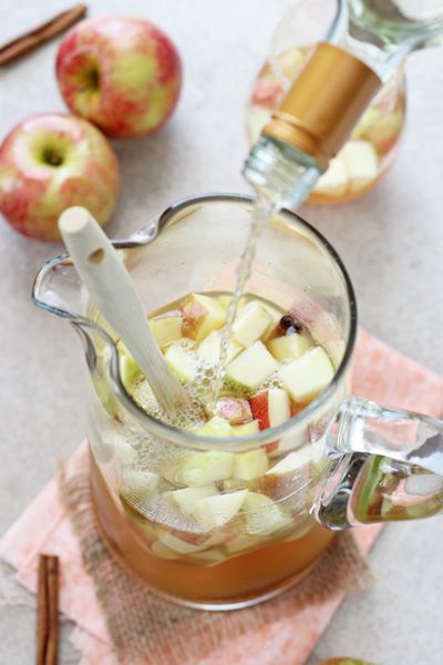 Cocktail For A Crowd, Honey Crisp Apple, Fall Cider, Cinnamon Simple Syrup, Apple Sangria, Cider Sangria, Apple Cider Sangria, Apple Honey, Food Fest