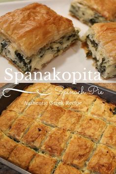 Spinach And Feta Pie, Sparta Greece, Feta Pie, Spanakopita Recipe, Greek Recipes Authentic, Recipe Spinach, Pasta Fillo, Spinach Pie, Greek Cooking