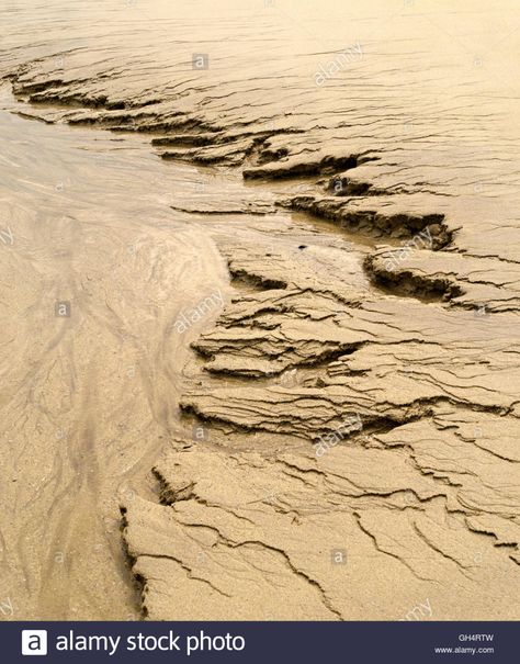 Patterns in yellow beach sand caused by water erosion Stock Photo Water Erosion, Cape Hatteras National Seashore, Sandstone Wall, Painted Hills, Cape Hatteras, Photo Pattern, Small Waterfall, Lake Huron, Arizona Usa