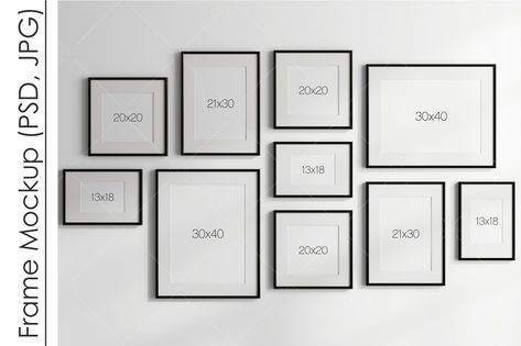 Gallery Wall Mockup PSD JPG (i01220)  WHAT IS INCLUDED  1 PSD file with a Smart Object 1 JPG file 3000x4000 px  PLEASE, NOTE: Objects are not movable and background color cannot be changed!  SAVE YOUR MONEY! BUY ONE OF OUR MEGA BUNDLES: FRAME MOCKUP BUNDLE "ALL FRAMES IN 1": https://creativemarket.com/VNmockup/7321265-Frame-Mockup-Bundle-All-Frames-in-1 MEGA MOCKUP BUNDLE "ALL SHOP IN 1": https://creativemarket.com/VNmockup/7321235-Mockup-Mega-Bundle-All-shop-in-1  HOW TO USE SMART OBJECTS IN PH Picture Wall Layout, Photo Gallery Wall Layout, Frame Wall Layout, Family Photo Gallery Wall, Gallery Wall Template, Gallery Wall Mockup, Photo Wall Display, Picture Arrangements, Frame Wall Collage