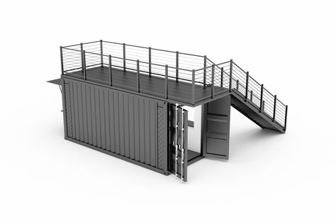 BoxPop® 20 | Container Bar Shipping Container Rooftop Deck, Shipping Container Roof Top Deck, Container Structure, Shipping Container Bar, Shipping Container Sizes, Shipping Container Sheds, Plumbing Rough In, Container Cafe, Creative Life Hacks