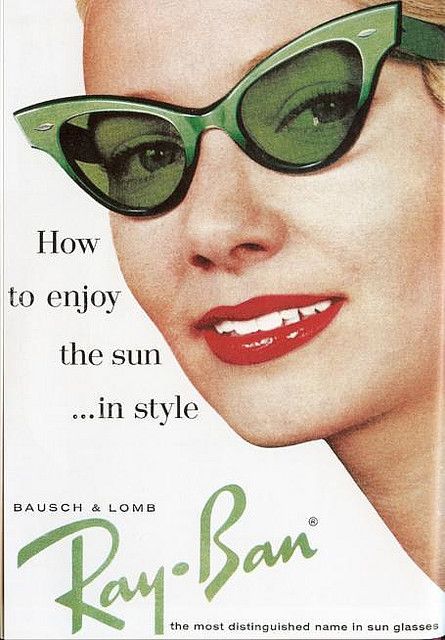 Ray Bans by sugarpie honeybunch, via Flickr - my Mom used to rock these in the 60s :) Stare Reklamy, Cheap Ray Bans, Look Retro, Ray Ban Outlet, Christy Turlington, Cat Eyes, Photo Vintage, Old Ads, Enjoying The Sun