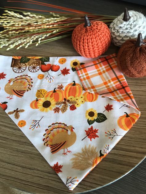 Plaid Dog Bandana, Fall Dog, Dog Bandanas, Orange Plaid, Fall Festival, Shades Of Orange, Fall Harvest, Dog Bandana, Bandanas