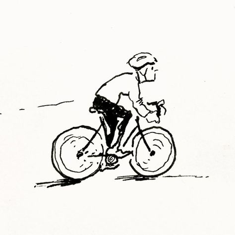 Riding A Bike Drawing Reference, Bike Illustration Design, Cyclist Drawing, Biking Drawing, Bike Drawing Simple, Riding Bike Illustration, Cycling Drawing, Bike Doodle, Cyclist Illustration