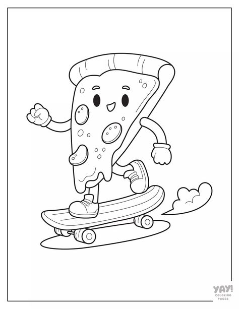 Discover amazing coloring pages! Click now to start your creative journey. Perfect for all ages! 😀😍🤭 Skateboarding Coloring Pages, Toddler Coloring Pages Free Printable, Coloring Pages For Men, Positive Coloring Pages, Pizza In A Box, Boy Coloring Pages, Funny Coloring Pages, Kids Colouring Pages, Kawaii Pizza