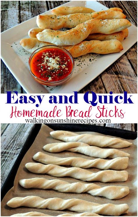 Quick Breadstick Recipe, Homemade Bread Sticks, Quick Homemade Bread, Homemade Breadsticks, Store Bought Pizza Dough, Bread Sticks Recipe, Bread Sticks, Quick Side Dishes, Beautiful Friendship