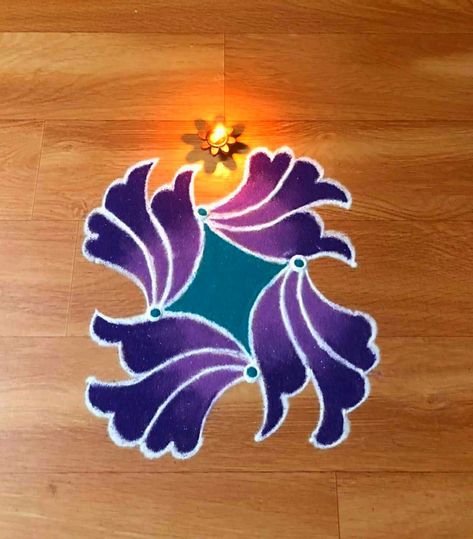 Purple Rangoli, 2024 Rangoli, Rangoli Designs Latest Unique, 3d Kolam, Colour Kolam, Colour Rangoli, Butterfly Art Drawing, Very Easy Rangoli Designs, Rangoli Designs Simple Diwali