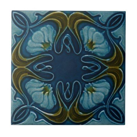 Tiles Nouveau Art & Wall Décor | Zazzle Quilting Shapes, Art Nuevo, Art Nouveau Tile, Tiles Art, Beautiful Tiles, Diy Kitchens, Vintage Tiles, Ceramic Tile Art, Art Deco Tiles