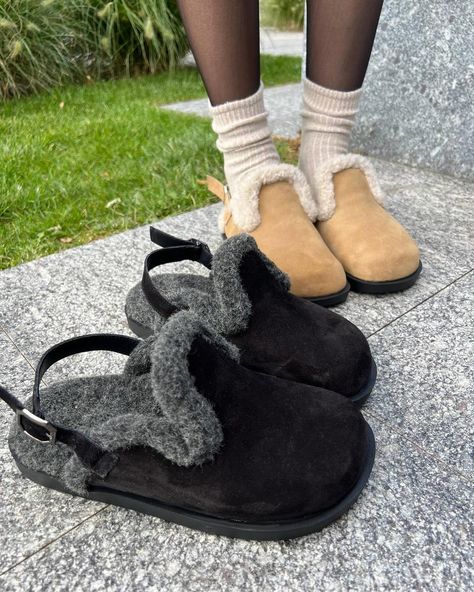 Genuine Suede Clogs with Natural Wool Lining - Handmade in Ukraine ❤️ #shoes #clogs Suede Clogs, August 9, Natural Wool, Clogs, Ukraine, Slippers, Wool, On Instagram, Instagram