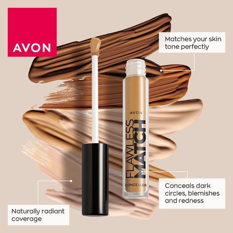 ☀️ NEW & IMPROVED ☀️ AVON FLAWLESS MATCH CONCEALER Your fave Flawless Concealer has brand new blendable, buildable shades and a re-designed wand for easy application. Available in 18 Shades to Match all Skin Tones Medium to Full Coverage AVON ONLINE https://linktr.ee/Beauty.And.Style #Avon #AvonBeauty #MakeUp #Concealer #new #makeup #concealer Avon Cosmetics, Avon Beauty, Avon Brochure, Full Coverage Concealer, Skincare Essentials, Avon Online, Makeup Must Haves, Avon Representative, Makeup Concealer