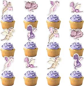 Dragon Party Decor, Dragon Cupcakes, Fairytale Baby Shower, Magical Dragon, Dragon Birthday Parties, Dragon Cake, Party Food Themes, Edible Cupcake Toppers, Dragon Birthday