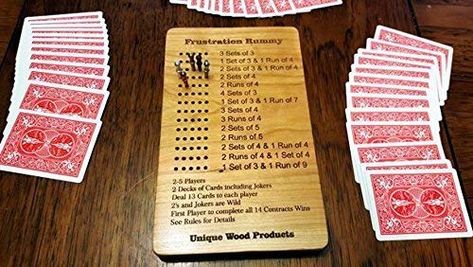 Frustration Rummy Game Board Frustration Rummy, Rummy Game, Fun Card Games, Family Fun Games, Wooden Games, Yard Games, Got Game, Game Board, Card Storage