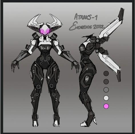 Alien Suit Concept Art, Emmi Metroid, Alien Technology Concept Art, Female Mech Suit, Exo Destiny, Mech Suits, Arrow Stencil, Sci Fi Character Design, Mech Design