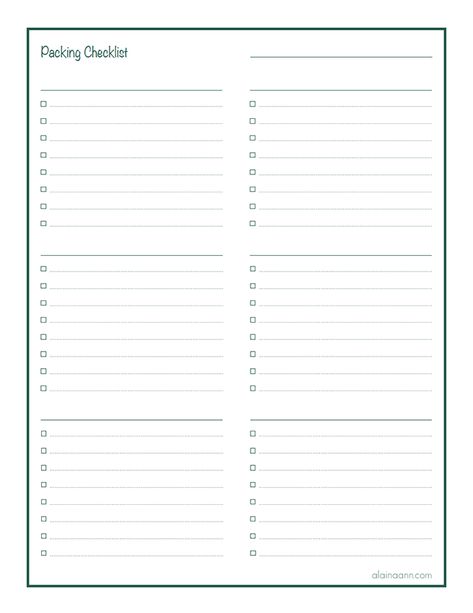 Free Printable: Editable Blank Checklist | The Nesting Effect Check Box List Template, Noteful Templates, Family Free Printable, Packing Checklist Template, Blank Checklist, Free Family Printables, Moving Planner, Family Printables, Packing Travel