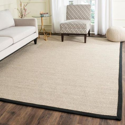 Safavieh Natural Fiber Marble/Black 9 ft. x 12 ft. Indoor Area Rug NF143A-9 - The Home Depot Home Room Decor Ideas, Beige Home Decor, Patio Furniture Layout, Natural Fiber Carpets, Marble Rug, Coastal Decorating Living Room, Rectangle Bedroom, Black Coffee Table, Chic Modern Home Decor