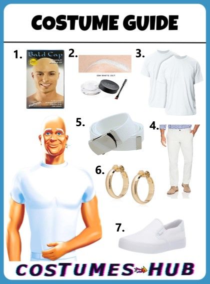 Mr Clean Costume Me Clean Costume, Mr Clean Halloween Costume, Mr Clean Costume, Cleaning White Shirts, 2025 Ideas, How To Clean White Shoes, Bald Cap, Shaving Your Head, Mr Clean