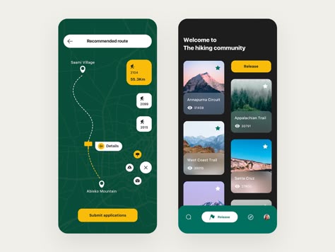 Hiking App, Hiking App Design, Map App Design, Travel Apps Design, Travel App Home Page, Moodboard App, Travel Ui Design Mobile App, App Map, Parking App