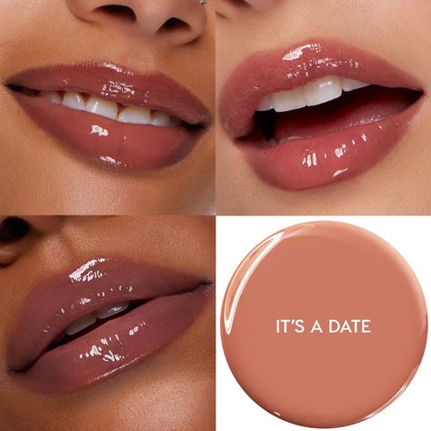 Fall Lip Color For Brunettes, Nude Lip Black Women, Colourpop Lip Stain, Drugstore Lippies, Makeup Product Aesthetic, Lipgloss On Lips, 2000s Latina Makeup, Date Night Beauty, Good Lip Combos