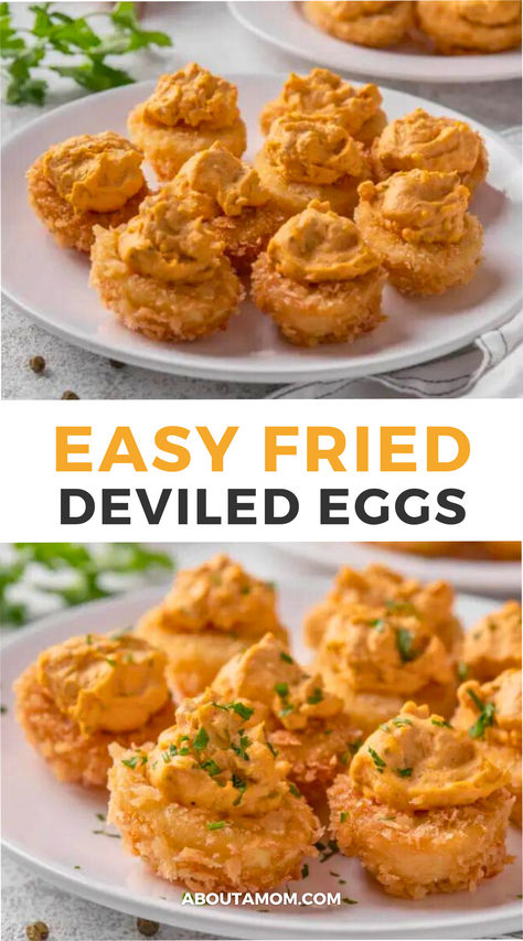 If you love deviled eggs, you’re really going to love them deep-fried. Surprisingly easy to make, deep-fried deviled eggs are delightfully light and fluffy with a satisfying crunch your family will love. The Best deviled egg recipe! Leftover Deviled Eggs What To Do With, Deep Fried Deviled Eggs Recipe, Dishes With Eggs, Fried Deviled Eggs Recipe, Noom Healthy Meals, Deep Fried Deviled Eggs, Fun Appetizers, Jalapeno Deviled Eggs, Deviled Egg Recipe