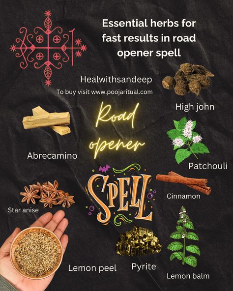 Road Opener Crystals, Road Opener Herbs, Hoodoo Recipes, Magical Lifestyle, Road Opener Spell, Magical Herbs Witchcraft, Herbs Witchcraft, Grey Witch, White Witchcraft