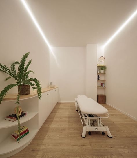 Gallery of Physiotherapy Clinic in Seville | heimat studio | Media - 14 Physiotherapy Room, Future Planning, Physiotherapy Clinic, Exhibition Building, Container Office, Clinic Interior Design, Clinic Design, Reception Areas, Room Interior Design