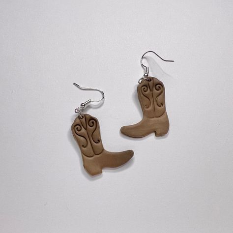 Cowboy Boot Clay Earrings | Western Style Earrings | Polymer Clay Cowboy Clay Earrings, Polymer Clay Cowboy Hat, Clay Cowboy Boot, Cowboy Earrings, Cowboy Boot Earrings, Boot Earrings, Earrings Western, Clay Magnets, Schmuck Diy