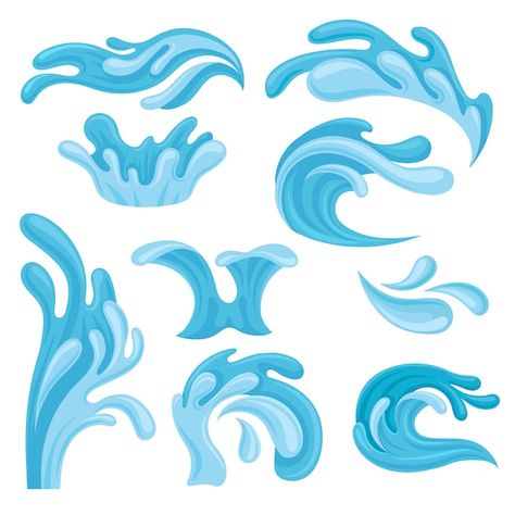 Sea Waves, Nautical Theme, Premium Vector, Graphic Resources, Nautical, White Background, Illustrations, Water, White