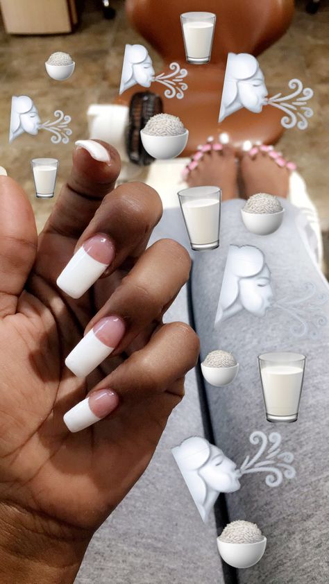 White French tip square acrylics White French Tip Square Nails, White French Tip Square, French Tip Square Nails, Square Acrylics, French Tip Square, Armani Hotel, White French Tip, White French, French Tip Nails