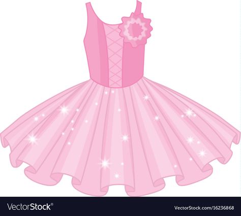 Cartoon Ballerina, Pink Ballet Tutu, Ballerina Tutu Dress, Princess Clipart, Dress Clipart, Dress Cartoon, Dress Vector, Bridal Card, Pink Tutu Dress