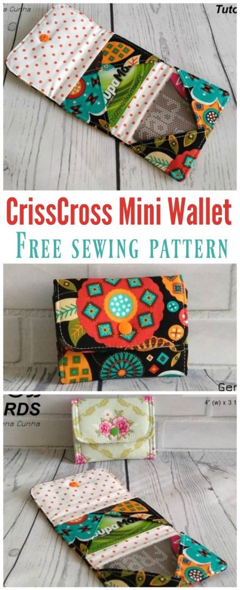 Free sewing pattern for this mini wallet.  So cut and quick to sew too. Scrap buster! Wallet Pattern Free, Sac Vanessa Bruno, Wallet Sewing Pattern, Sew Wallet, Free Sewing Pattern, Modern Bag, Beginner Sewing Projects Easy, Sewing Purses, Wallet Pattern