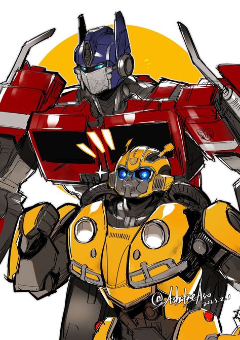 Prime X Bumblebee, Transformers Prime Bumblebee, Optimus Prime Art, Arcee Transformers, Optimus Prime Transformers, Bumble Bee Art, Bumblebee Transformers, Transformers Cybertron, Transformers Rescue Bots