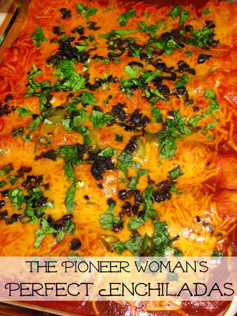 Pioneer Woman Perfect Enchiladas- Hot and bubbly and amazingly delicious! These beef enchiladas are from The Pioneer Woman on Food Network. Pioneer Woman Beef Enchiladas Ree Drummond, Pioneer Women Beef Enchiladas, Six Sisters Enchiladas, Pioneer Woman Curry In A Hurry, Pioneer Woman Enchilada Casserole, Pioneer Woman Lazy Red And Green Enchiladas, Pioneer Woman Cheese Enchiladas, Sheet Pan Enchiladas Pioneer Woman, Enchilada Skillet Pioneer Woman