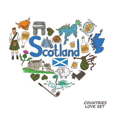 Best Scotland Illustrations, Royalty-Free Vector Graphics & Clip Art - iStock Scotland Symbols, Scotland Wallpaper, Scottish Symbols, Reusable Wipes, Flour Sack Tea Towels, Unique Tea, Marble Coasters, Cool Sketches, Kitchen Gift