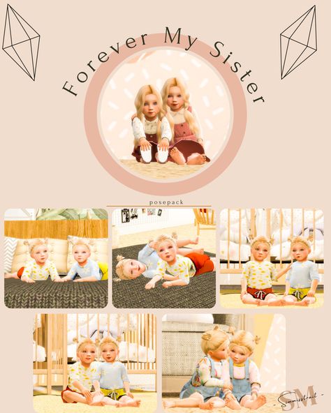 Sims 4 Poses Twins, Sims 4 Twins Poses, Sims 4 Twin Infant Poses, Sims 4 Sister Poses, Sims 4 Twin Poses, Twin Poses, Twin Wall Art, Living Room Sims 4, Pose Mode