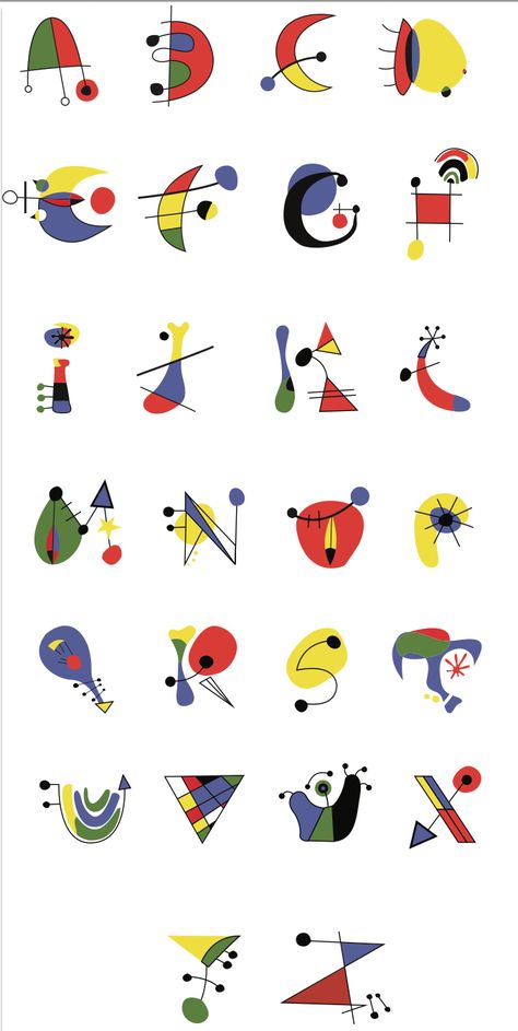 Miro Paintings, Joan Miro Paintings, Typography Alphabet, Alphabet Fonts, Joan Miro, Alphabet Art, Fonts Alphabet, Letter Art, Teaching Art